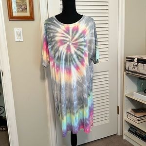 Cotton tie dyed beachy dress , xl.